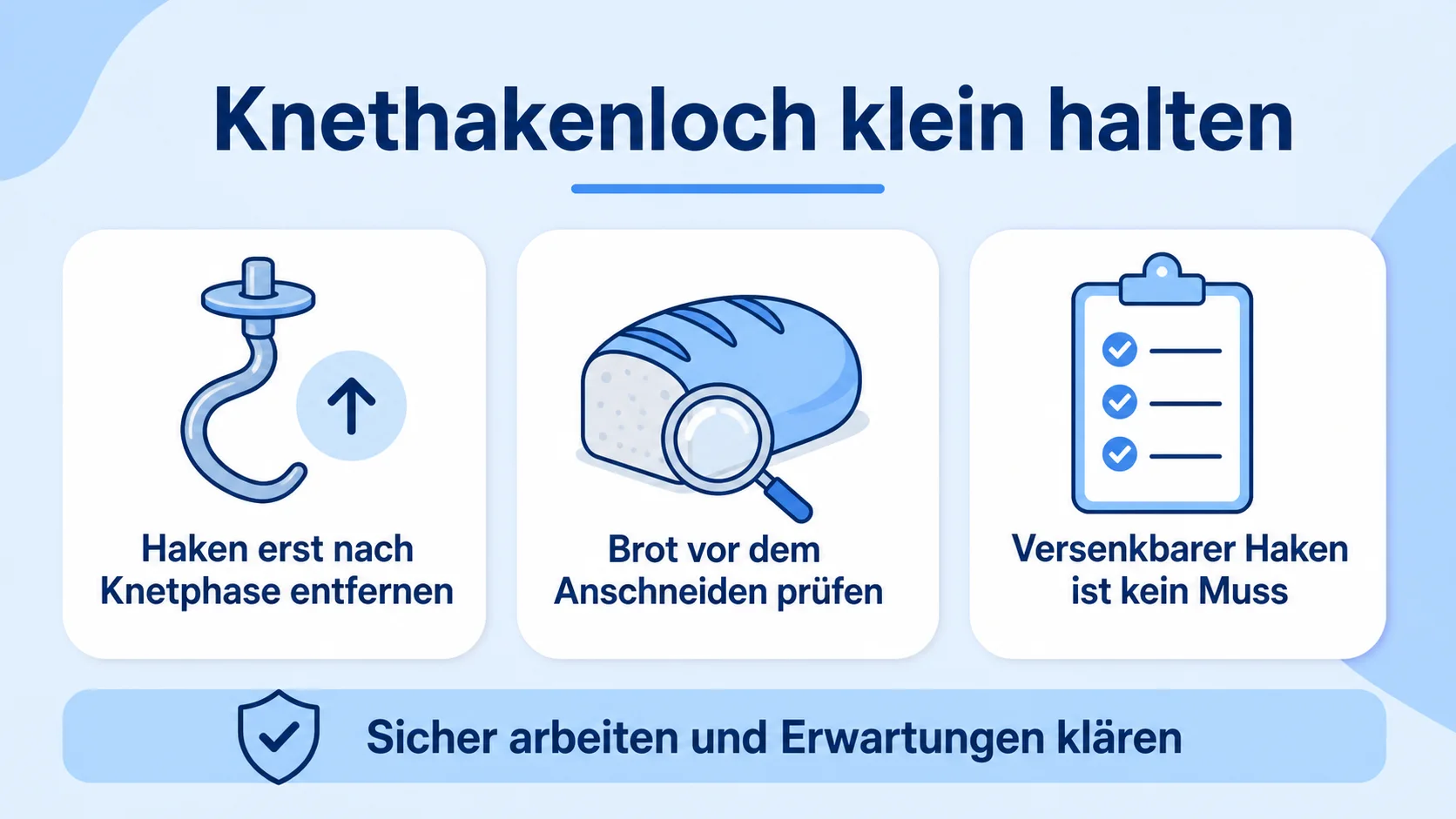 Infografik: Knethakenloch im Brot klein halten