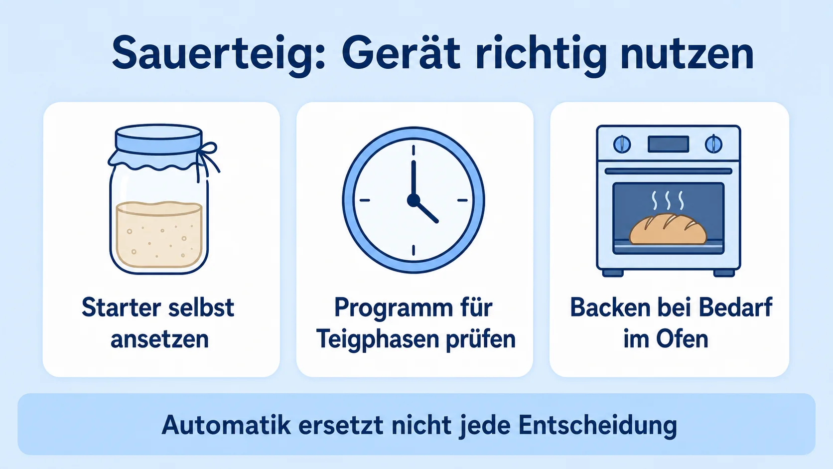 Infografik: Sauerteig im Brotbackautomaten richtig nutzen